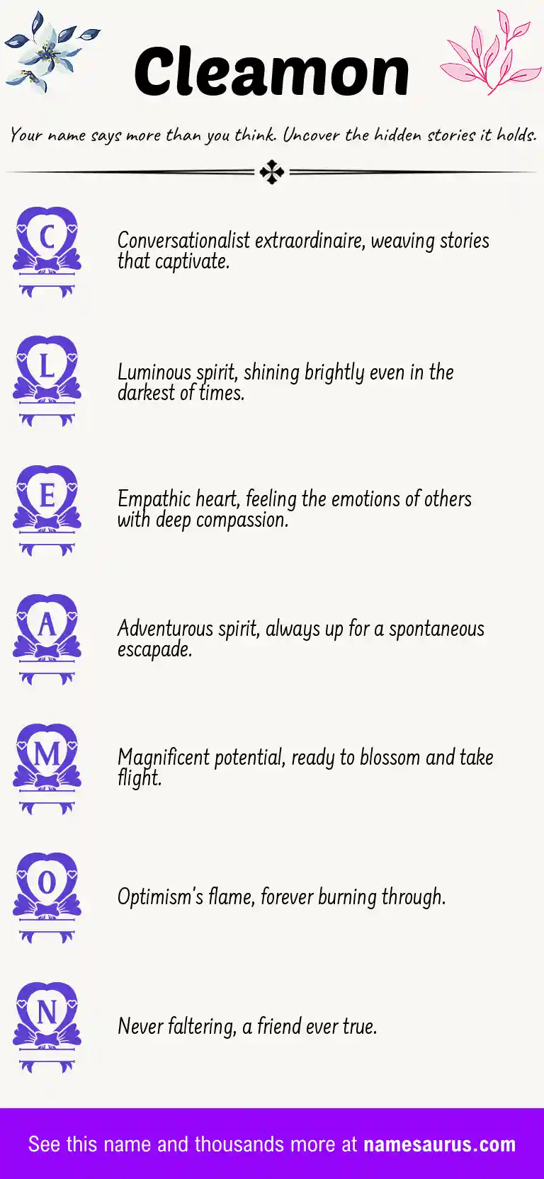 Acrostic poem about Cleamon.