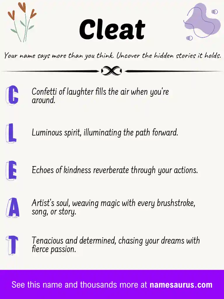 Acrostic poem about Cleat.