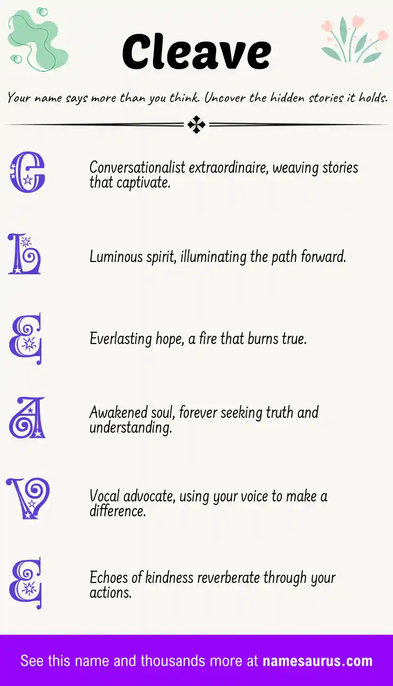 Acrostic poem about Cleave.