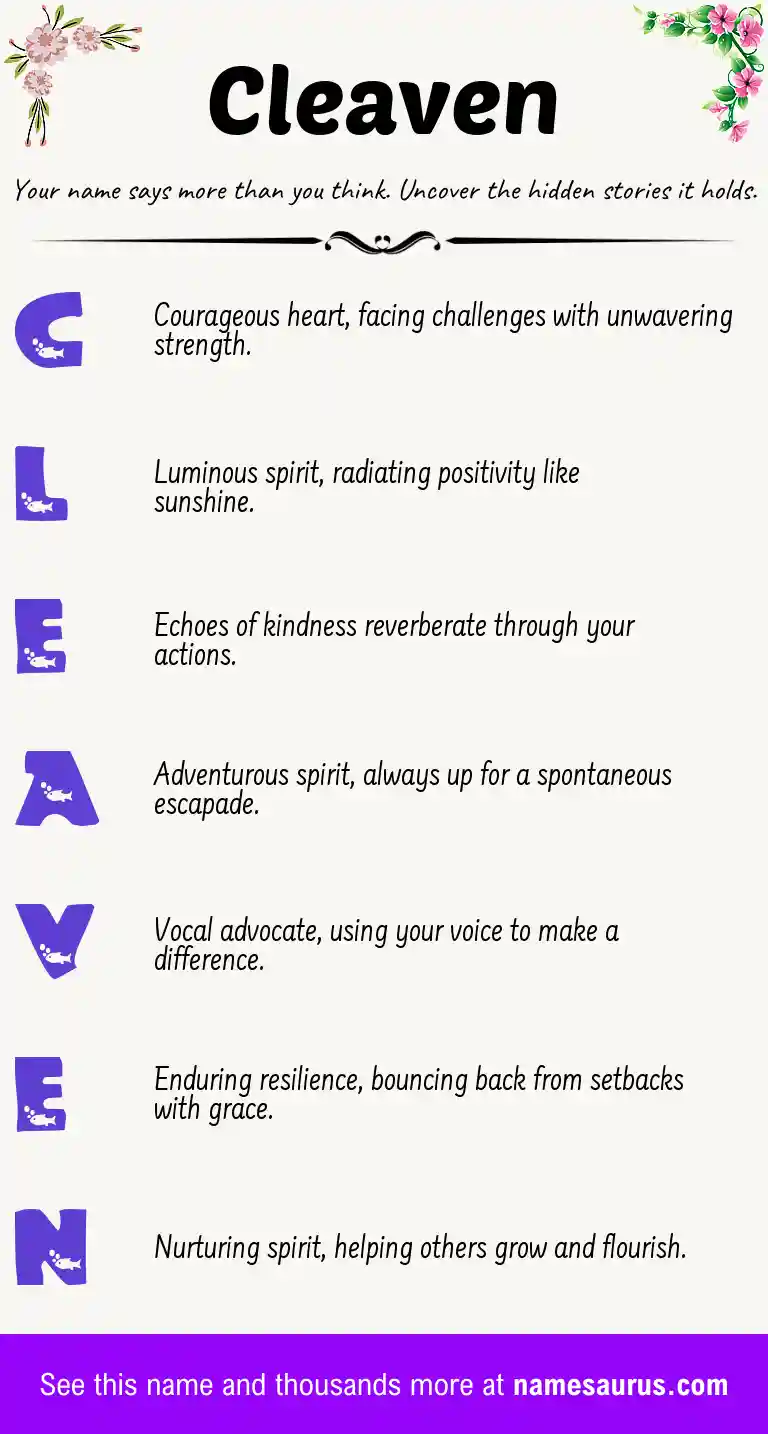 Acrostic poem about Cleaven.