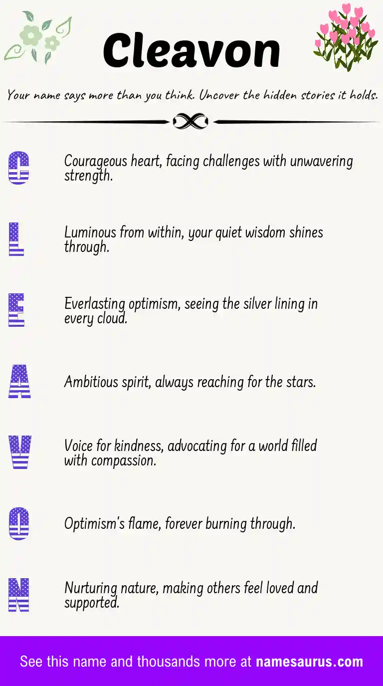 Acrostic poem about Cleavon.