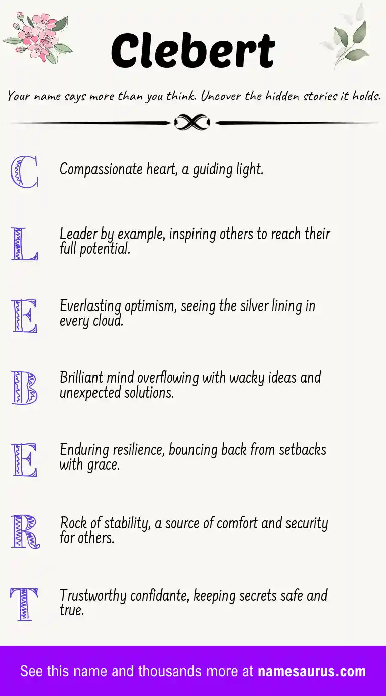 Acrostic poem about Clebert.