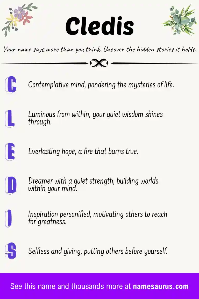 Acrostic poem about Cledis.