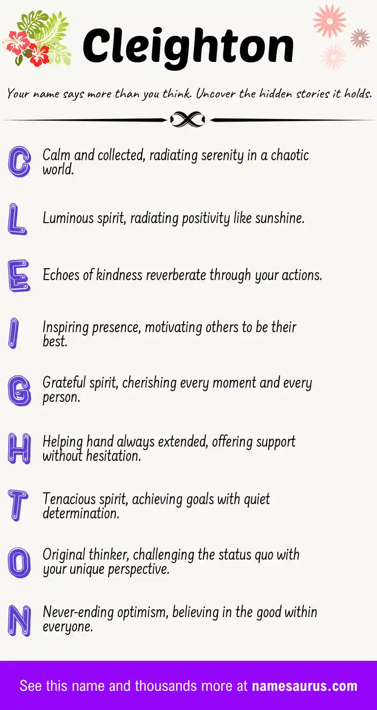 Acrostic poem about Cleighton.