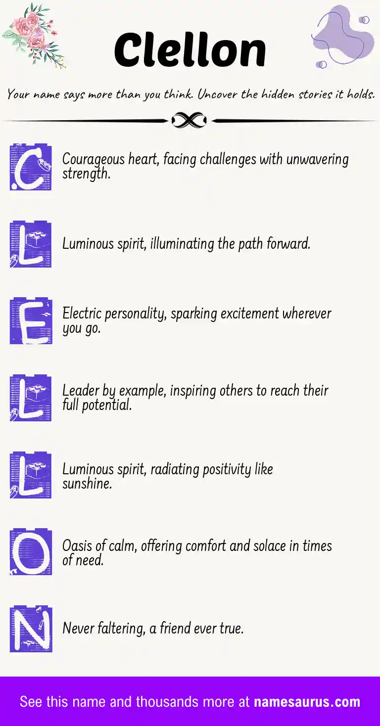 Acrostic poem about Clellon.
