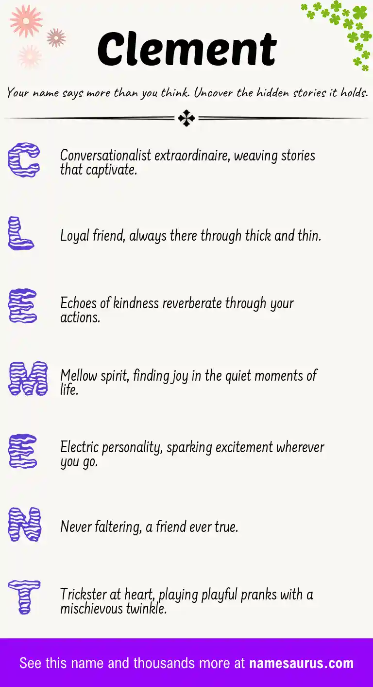 Acrostic poem about Clement.
