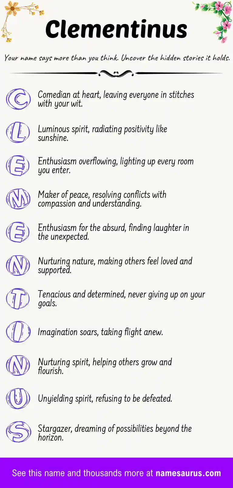 Acrostic poem about Clementinus.