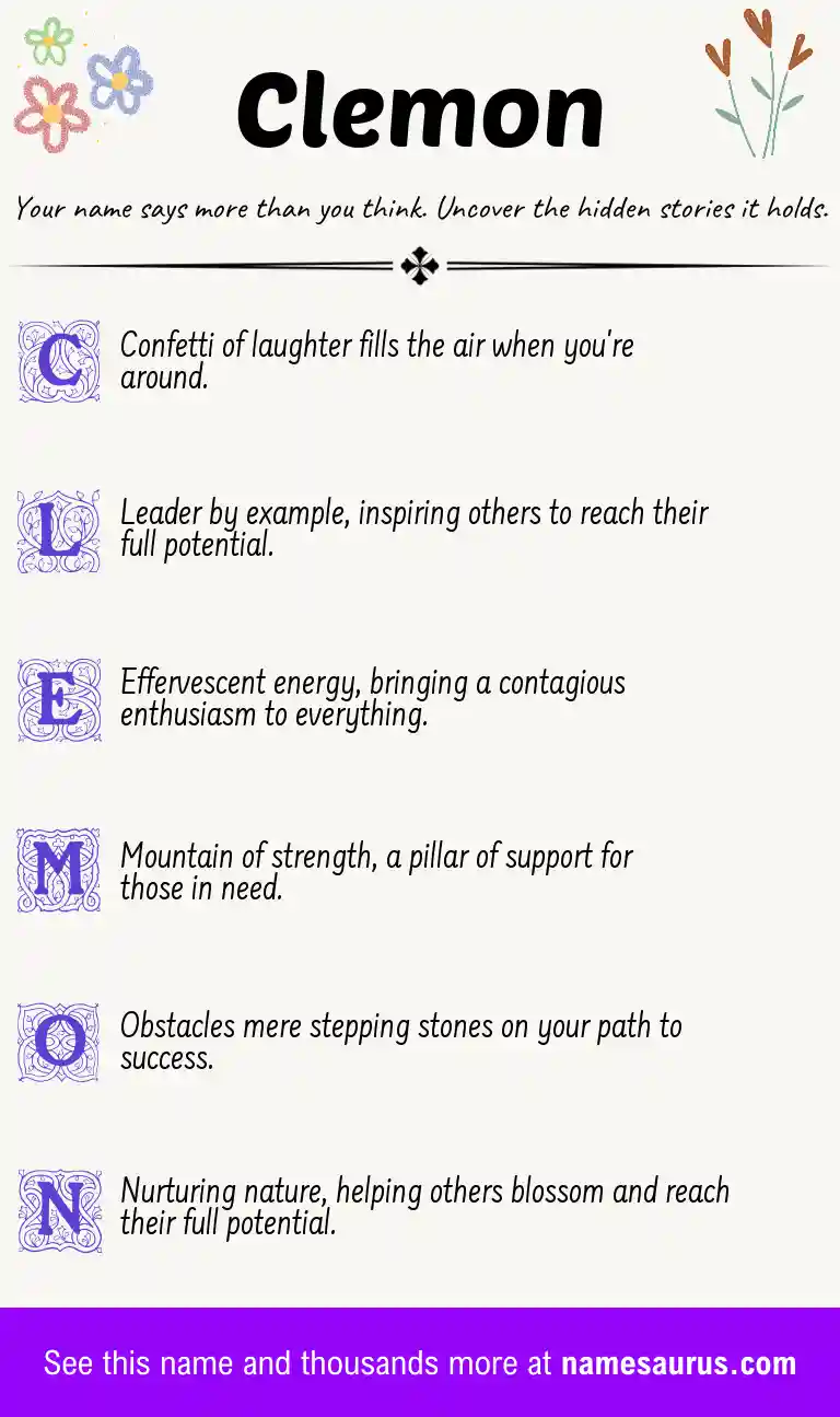 Acrostic poem about Clemon.
