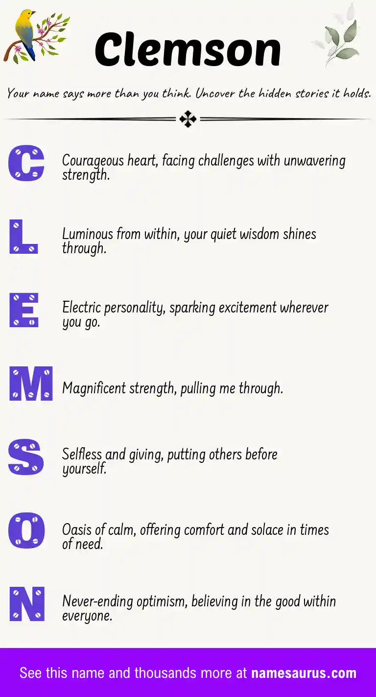 Acrostic poem about Clemson.
