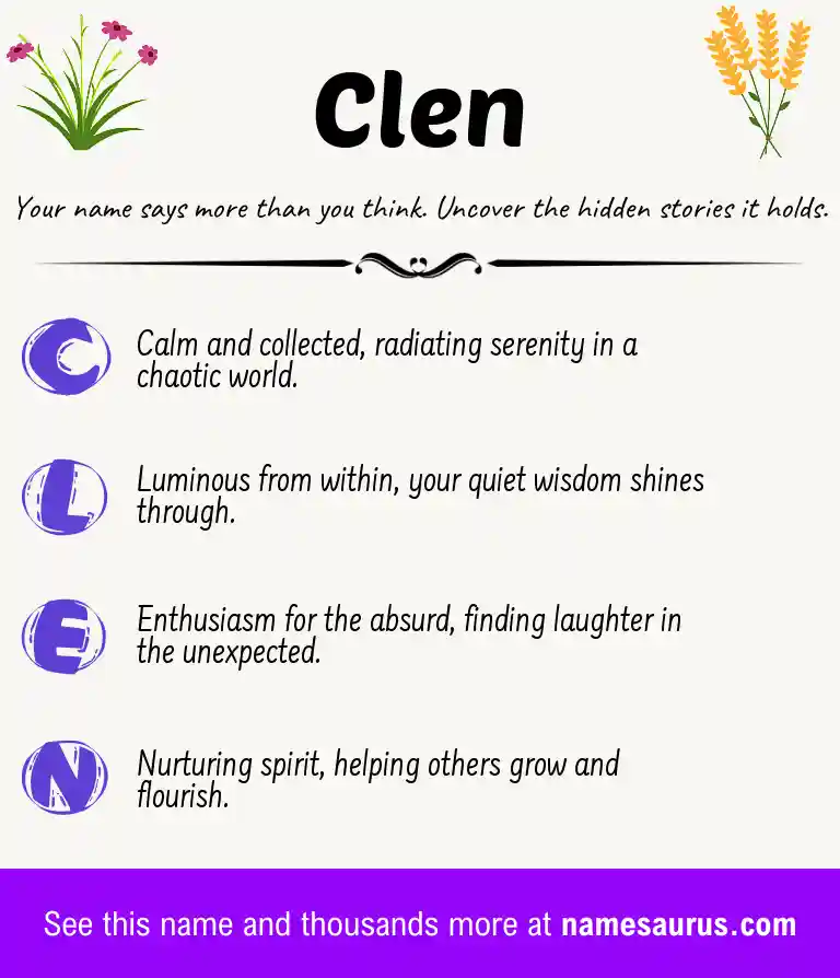 Acrostic poem about Clen.