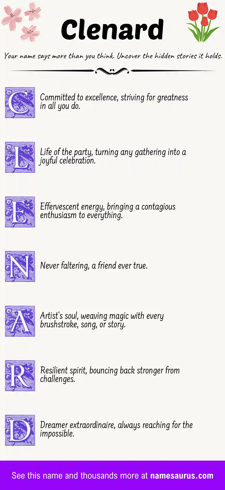 Acrostic poem about Clenard.