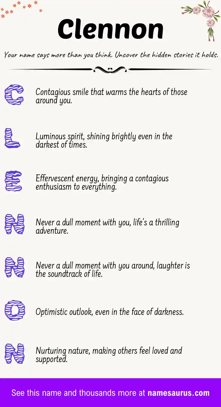 Acrostic poem about Clennon.