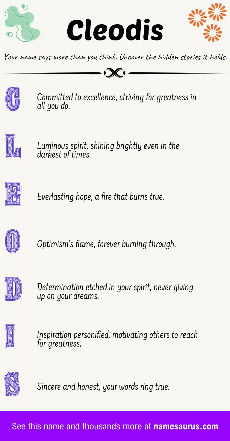 Acrostic poem about Cleodis.