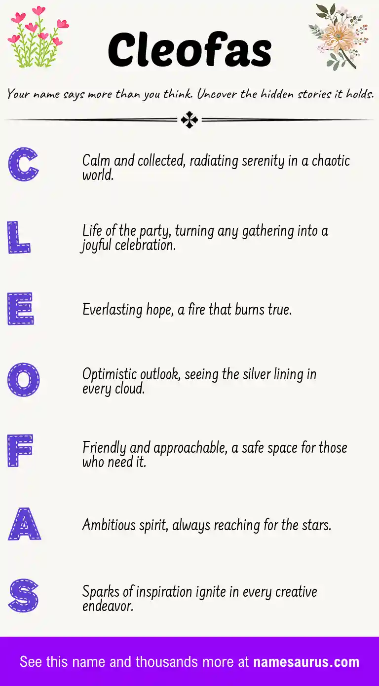 Acrostic poem about Cleofas.