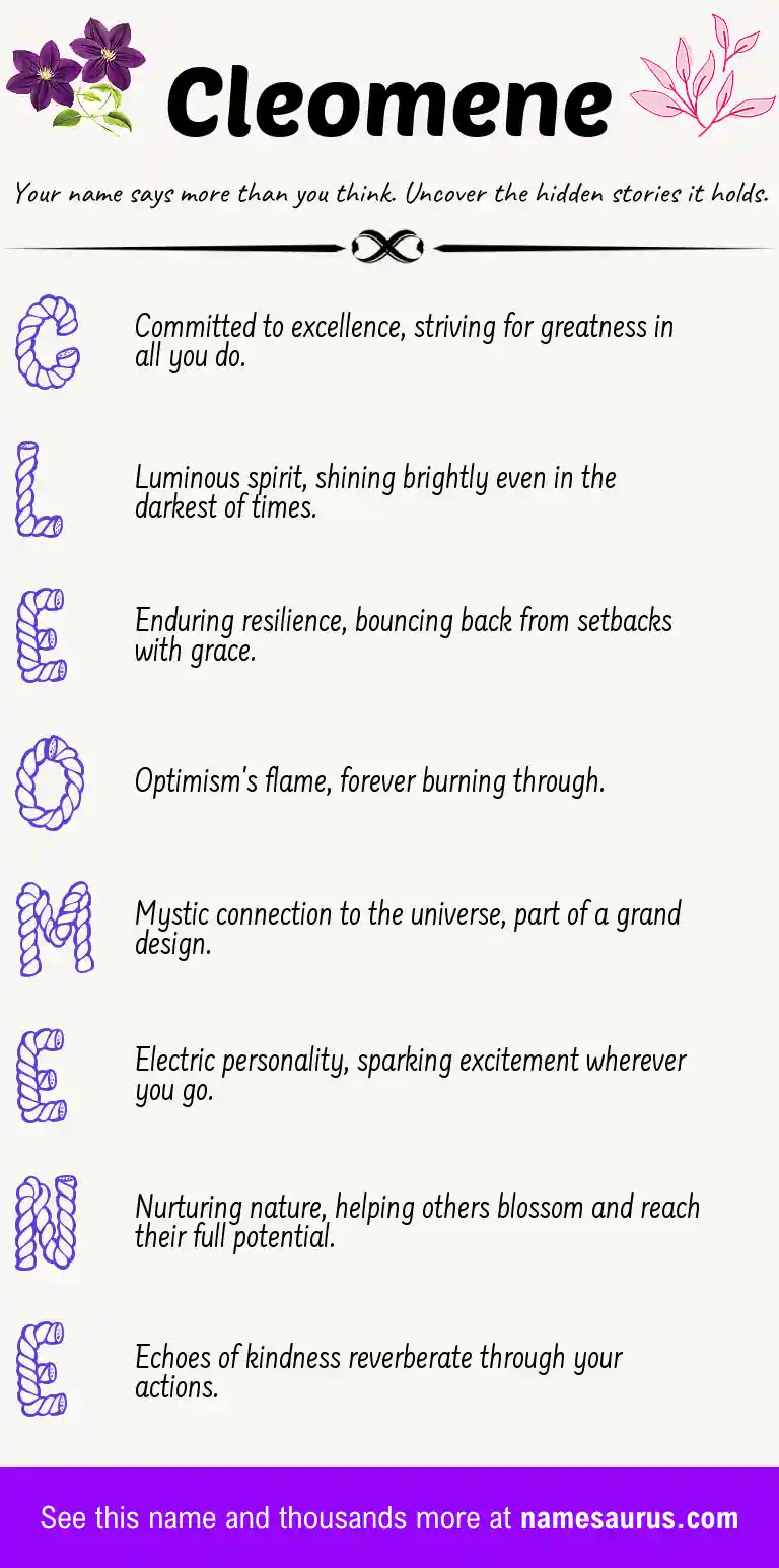 Acrostic poem about Cleomene.