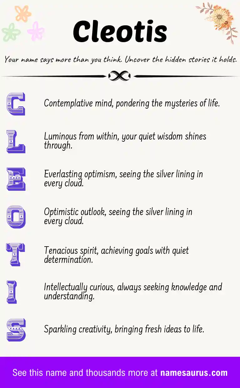 Acrostic poem about Cleotis.