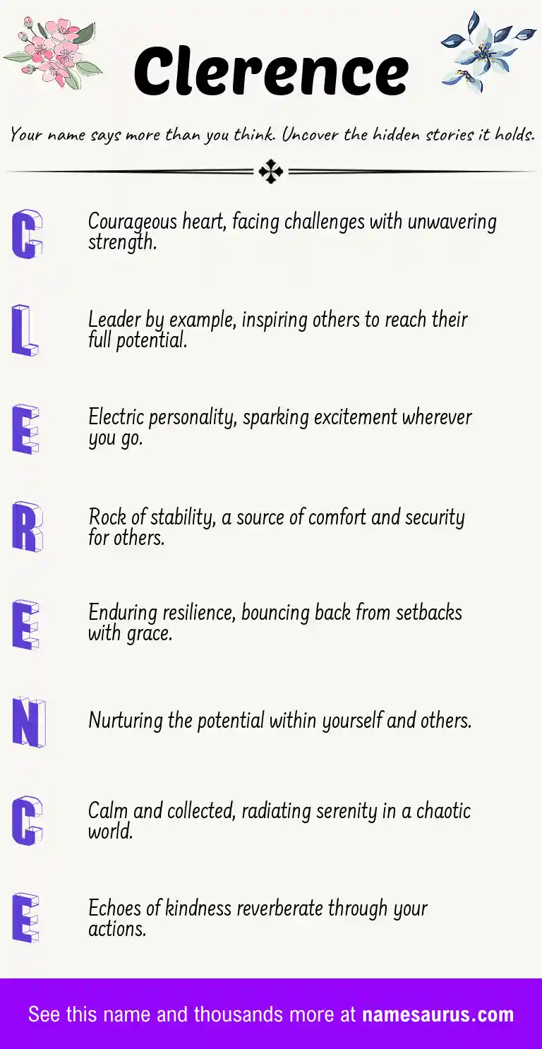 Acrostic poem about Clerence.