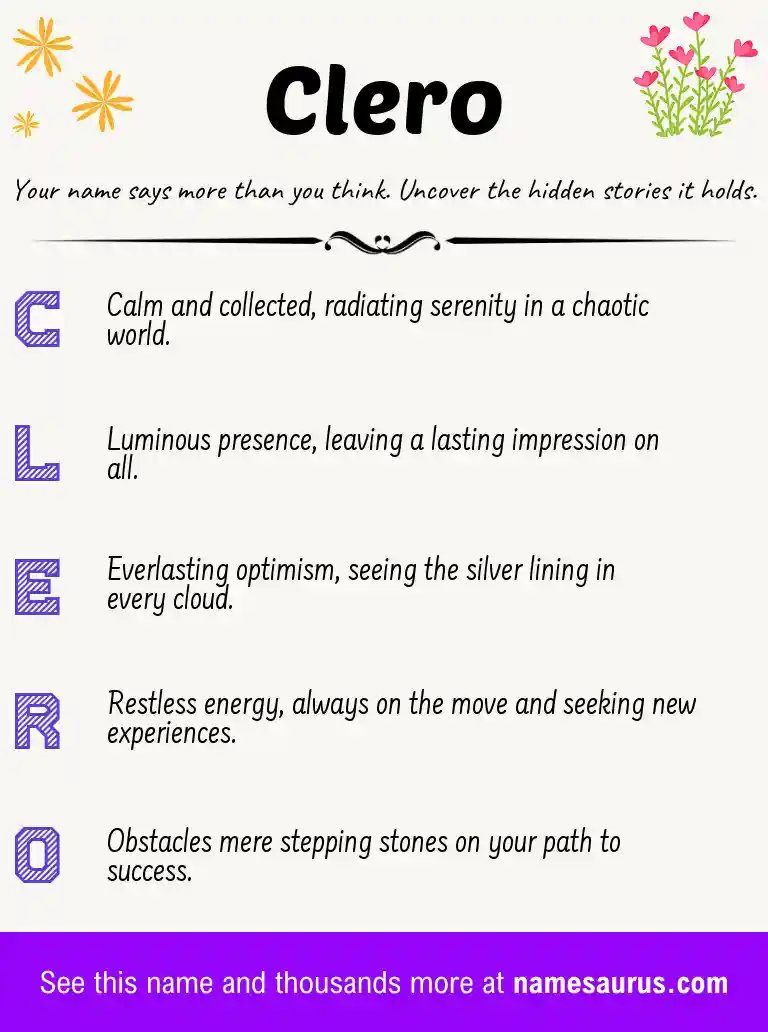 Acrostic poem about Clero.