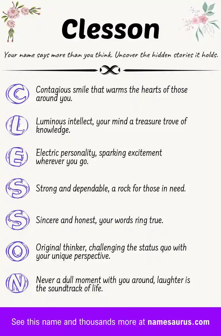 Acrostic poem about Clesson.