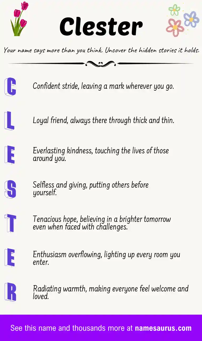 Acrostic poem about Clester.