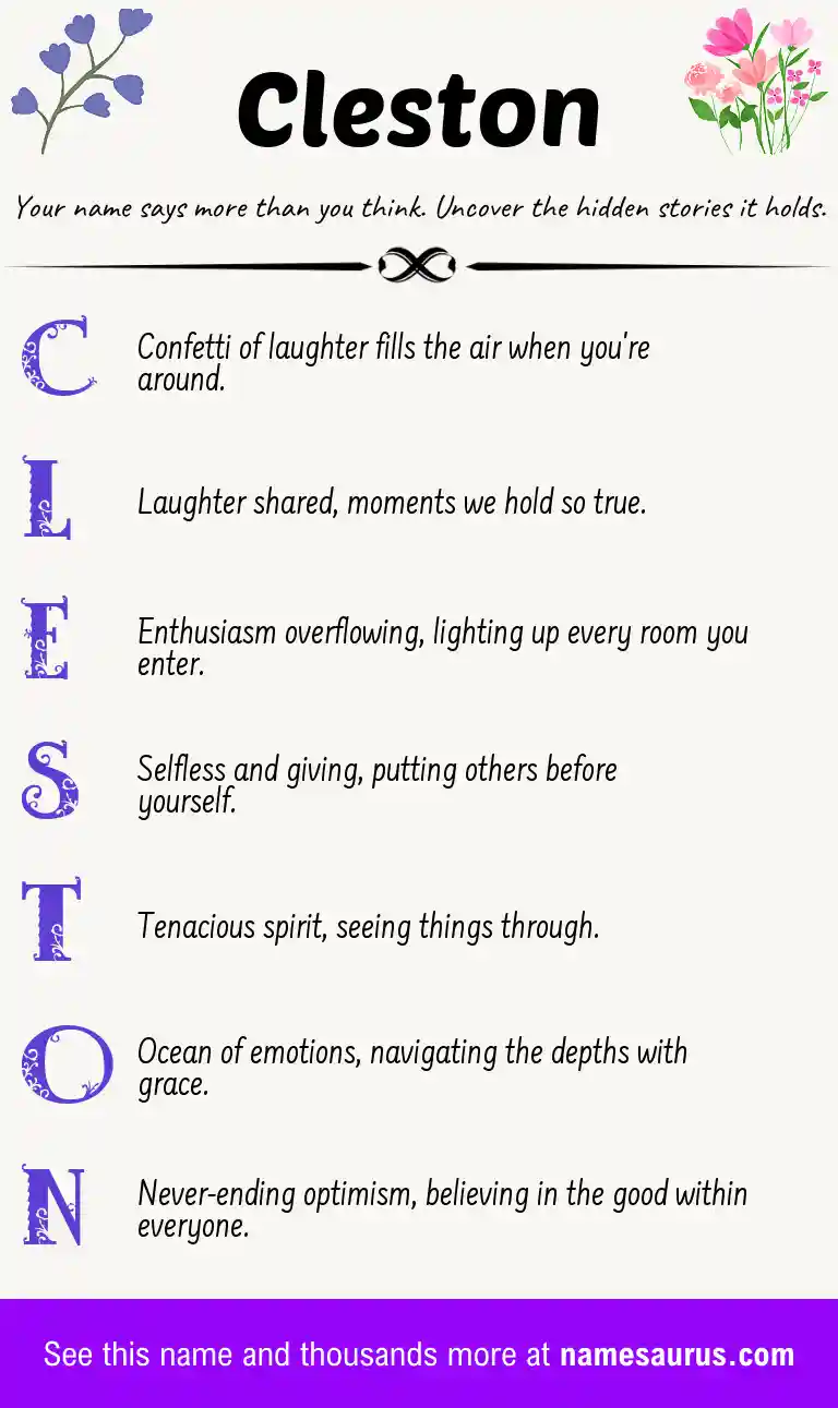 Acrostic poem about Cleston.
