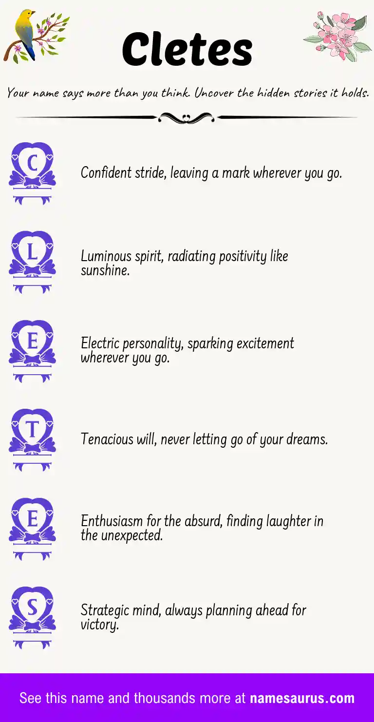Acrostic poem about Cletes.