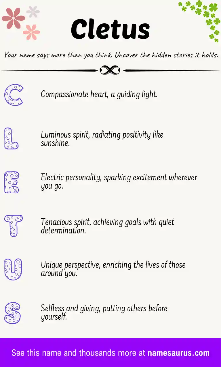 Acrostic poem about Cletus.