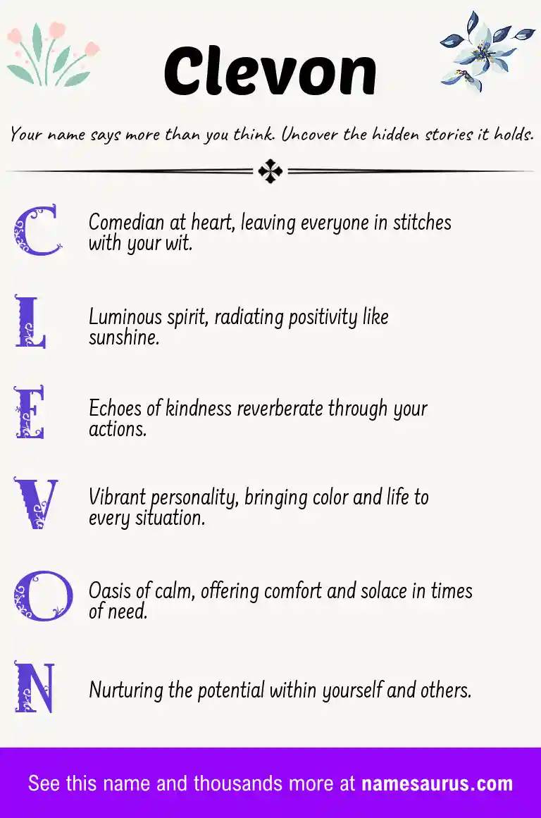 Acrostic poem about Clevon.
