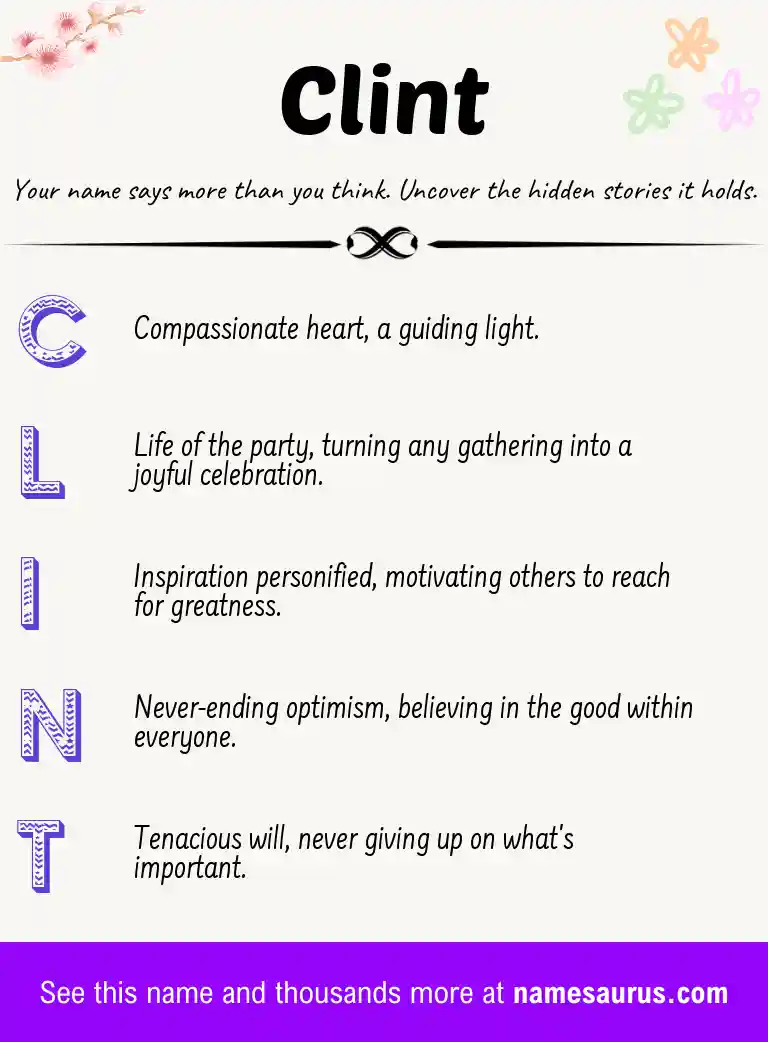 Acrostic poem about Clint.