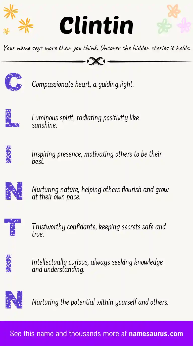 Acrostic poem about Clintin.