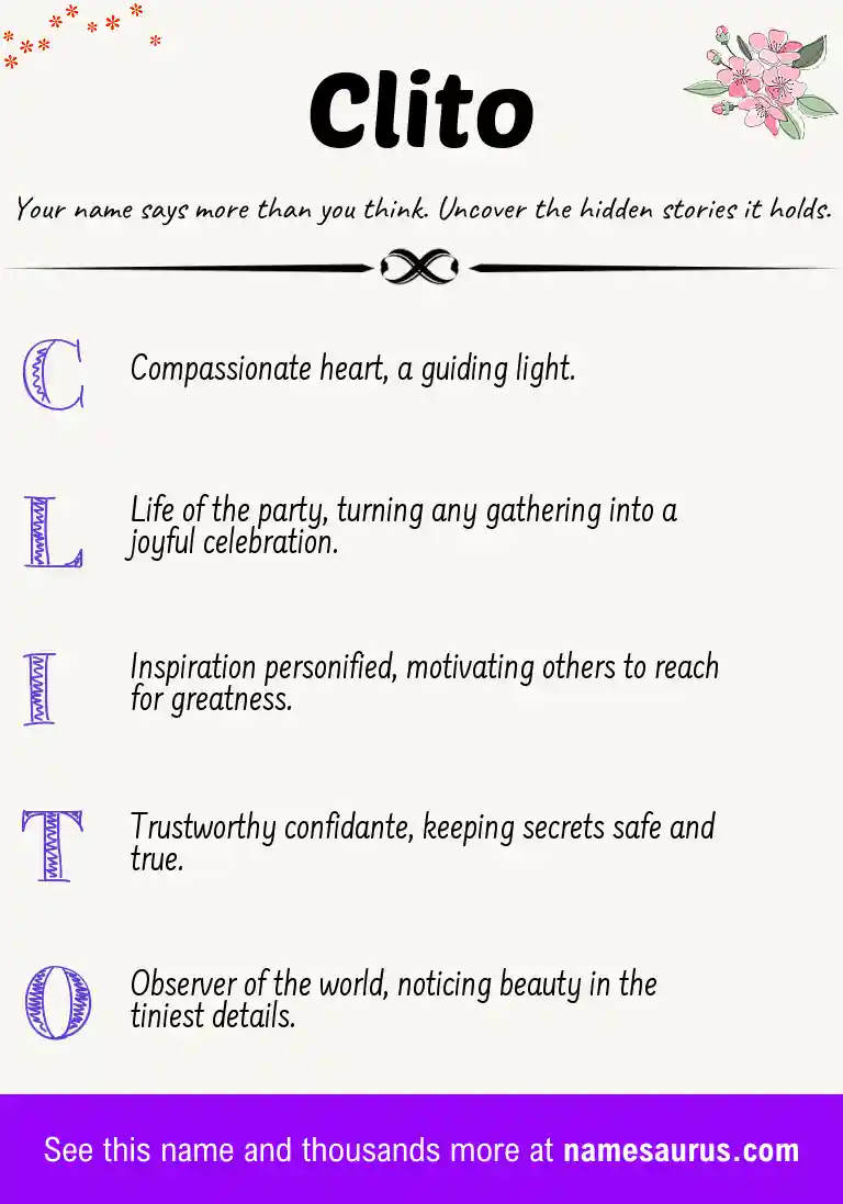 Acrostic poem about Clito.
