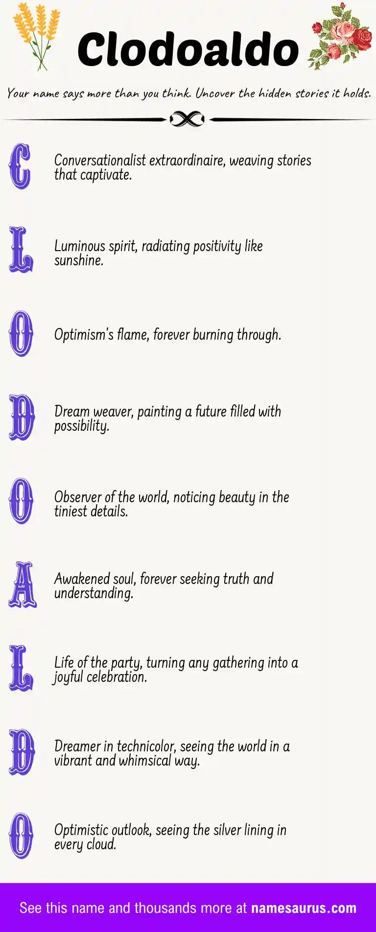Acrostic poem about Clodoaldo.