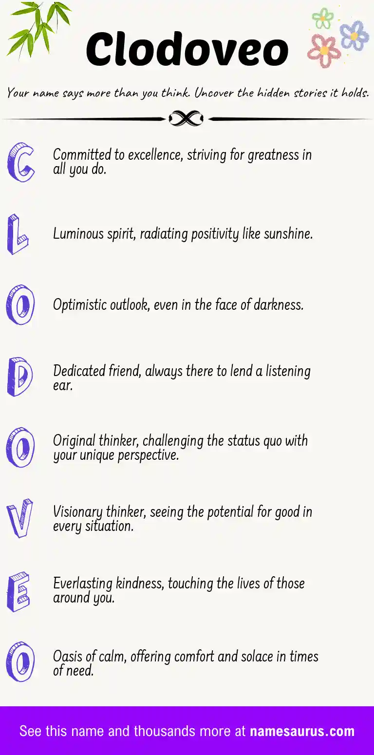 Acrostic poem about Clodoveo.