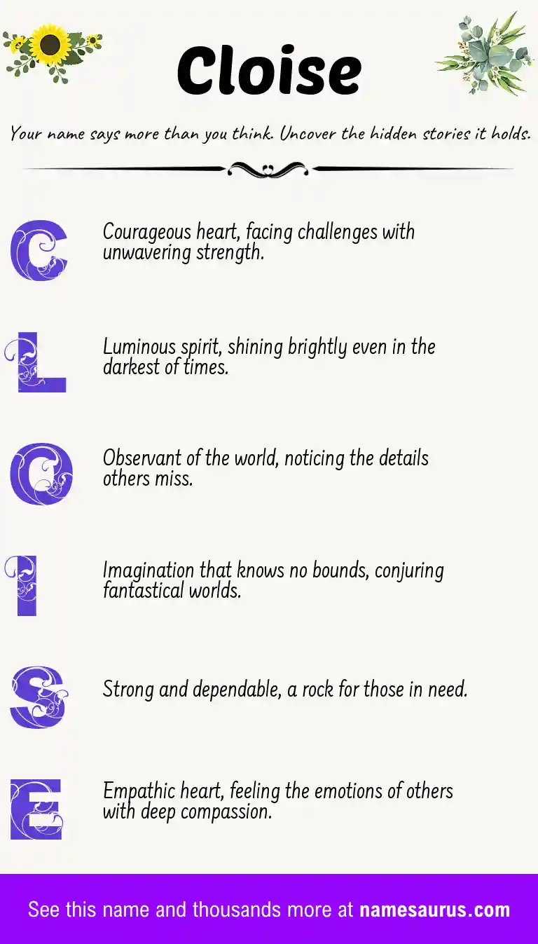 Acrostic poem about Cloise.