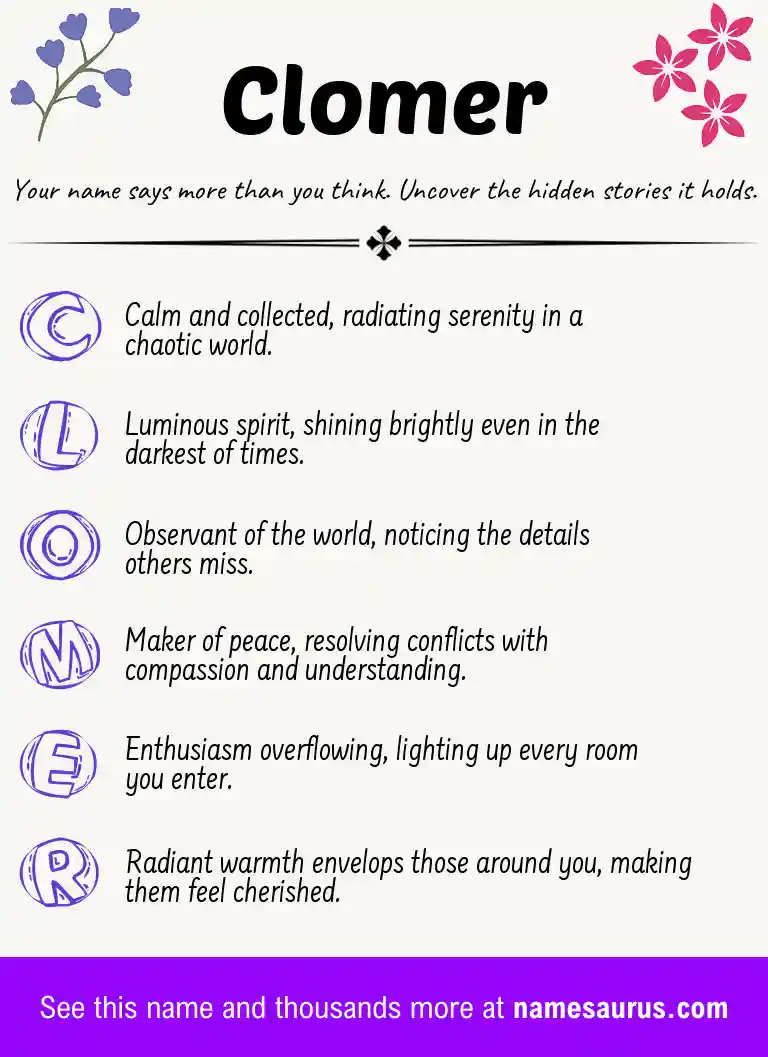 Acrostic poem about Clomer.