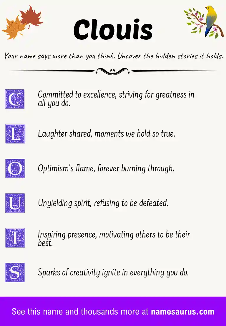 Acrostic poem about Clouis.