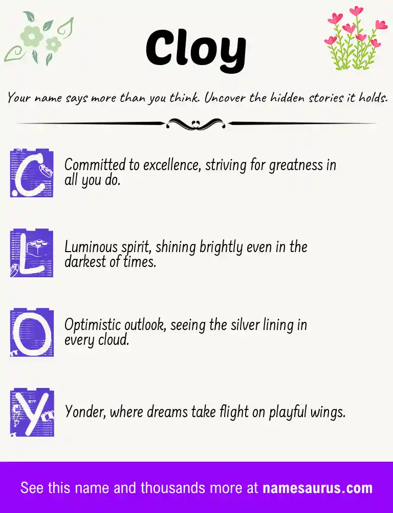 Acrostic poem about Cloy.