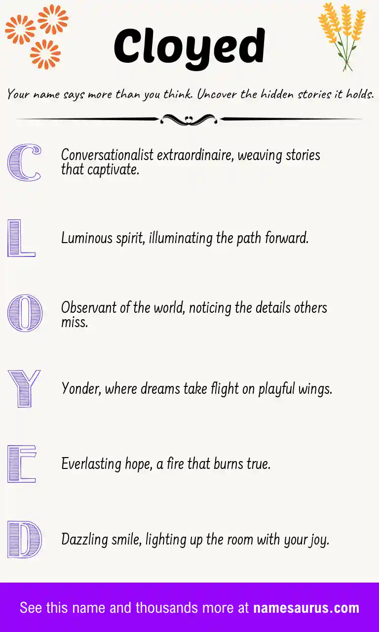 Acrostic poem about Cloyed.