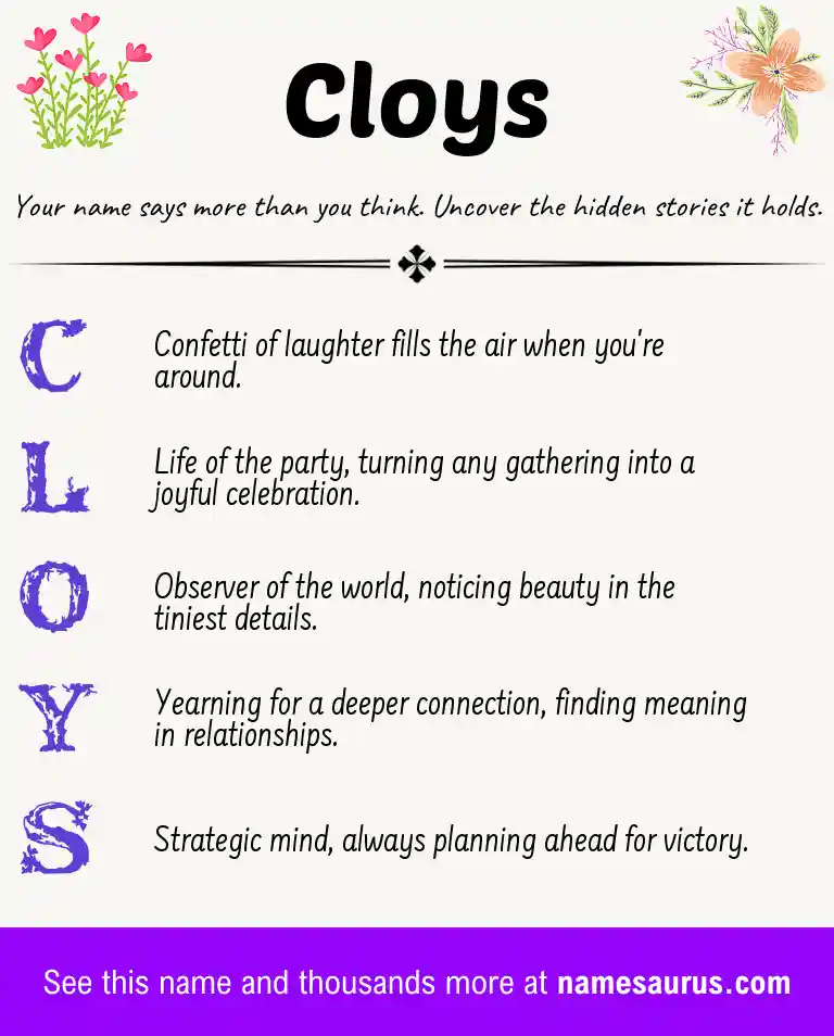 Acrostic poem about Cloys.