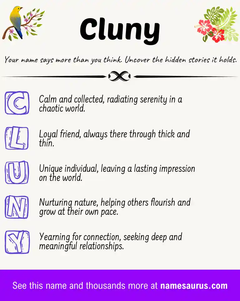 Acrostic poem about Cluny.