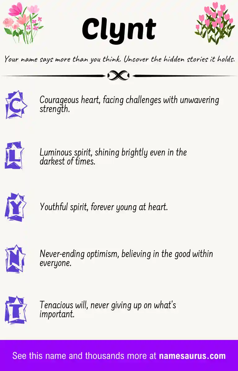 Acrostic poem about Clynt.