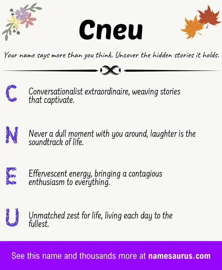 Acrostic poem about Cneu.