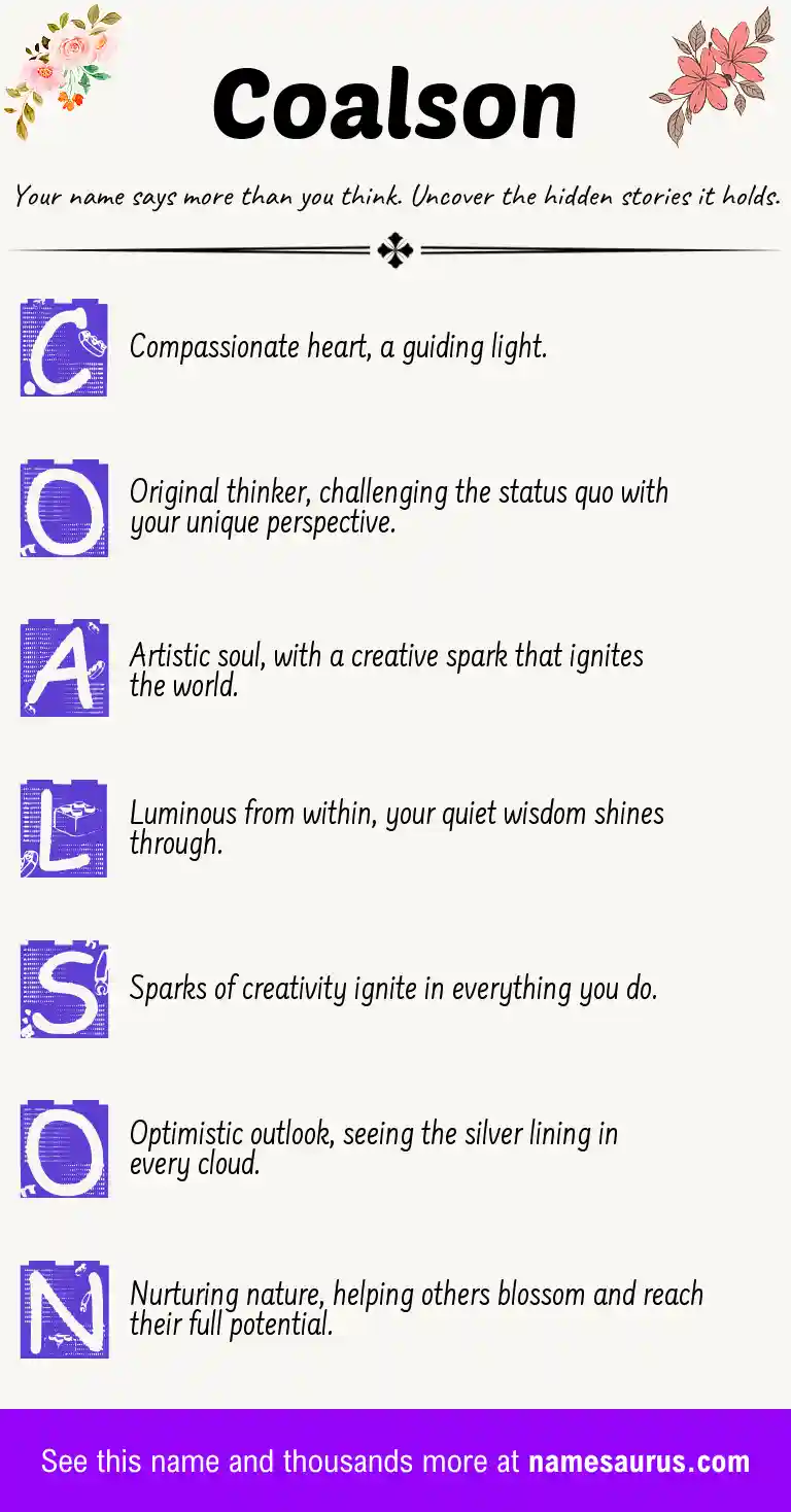 Acrostic poem about Coalson.