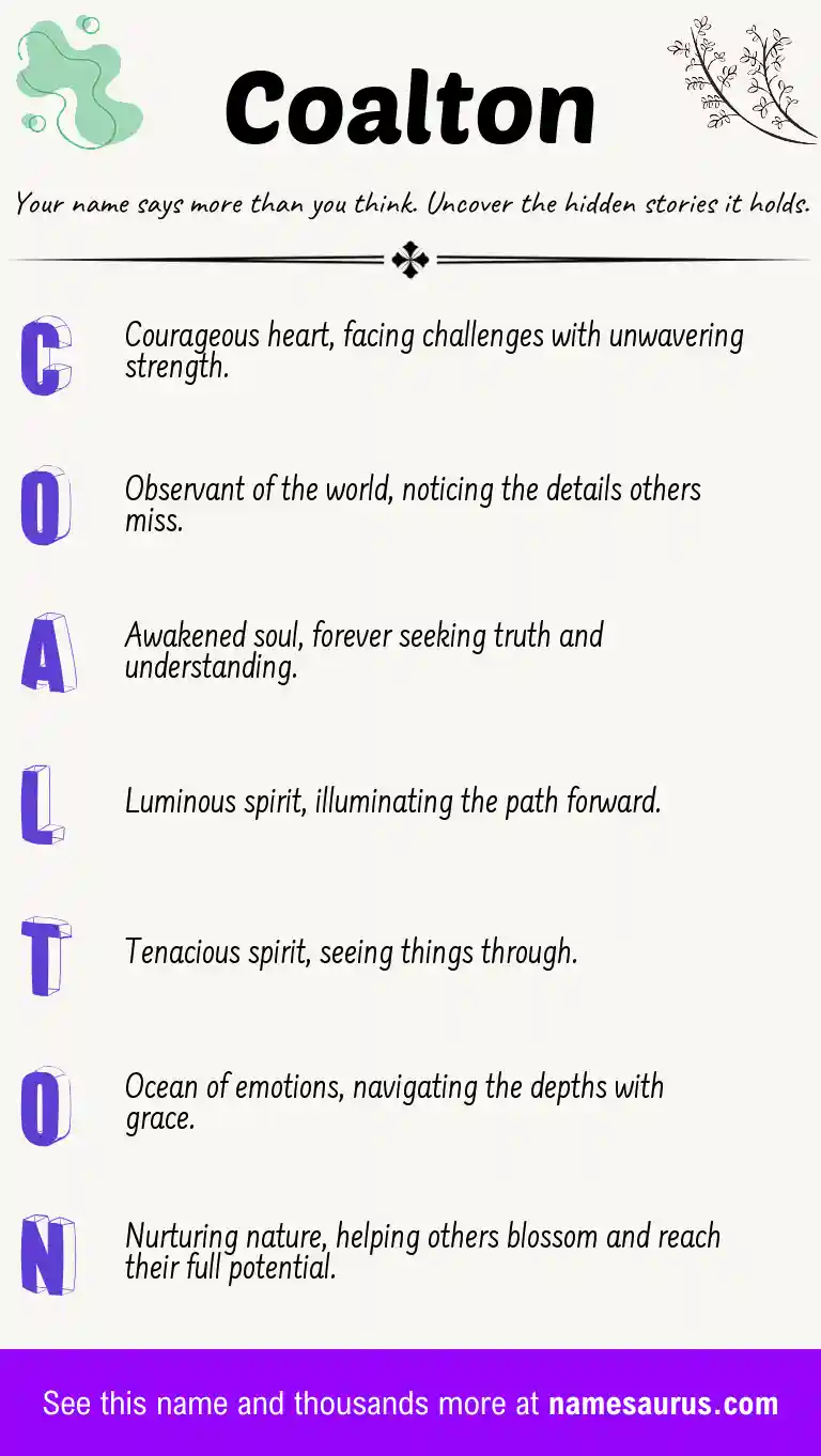 Acrostic poem about Coalton.