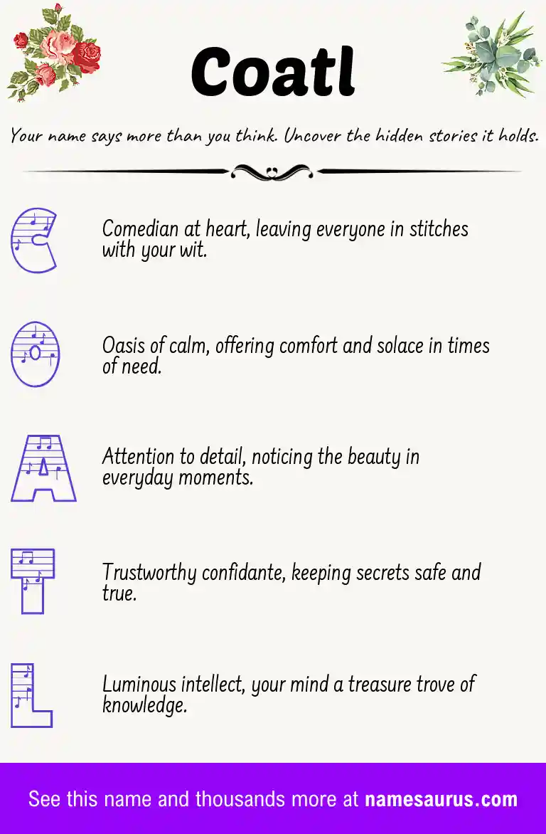 Acrostic poem about Coatl.