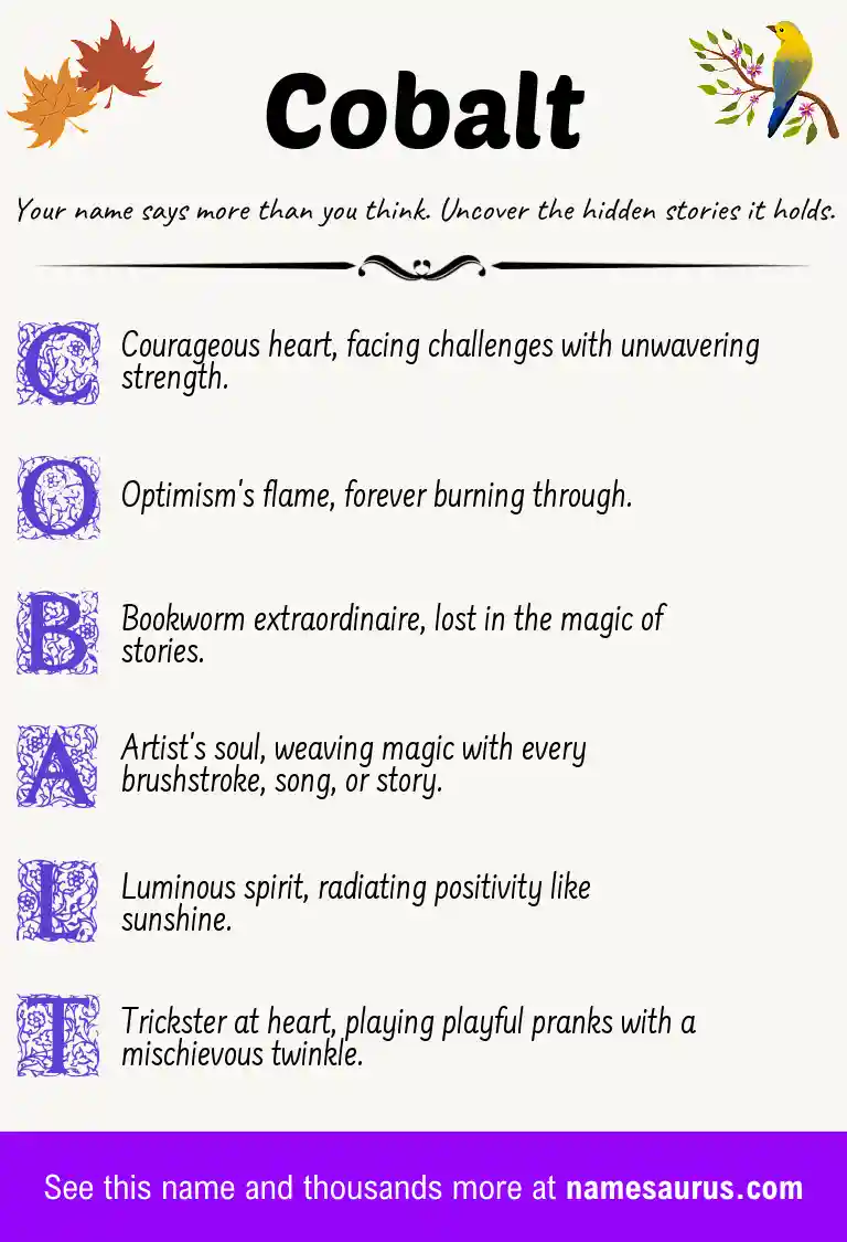 Acrostic poem about Cobalt.