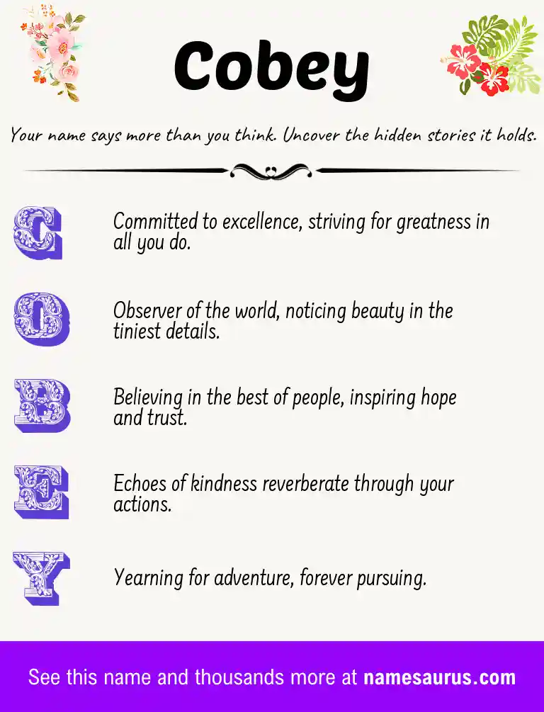 Acrostic poem about Cobey.