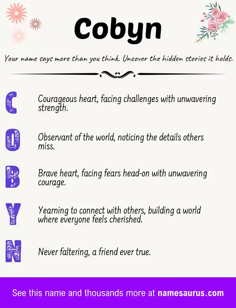 Acrostic poem about Cobyn.