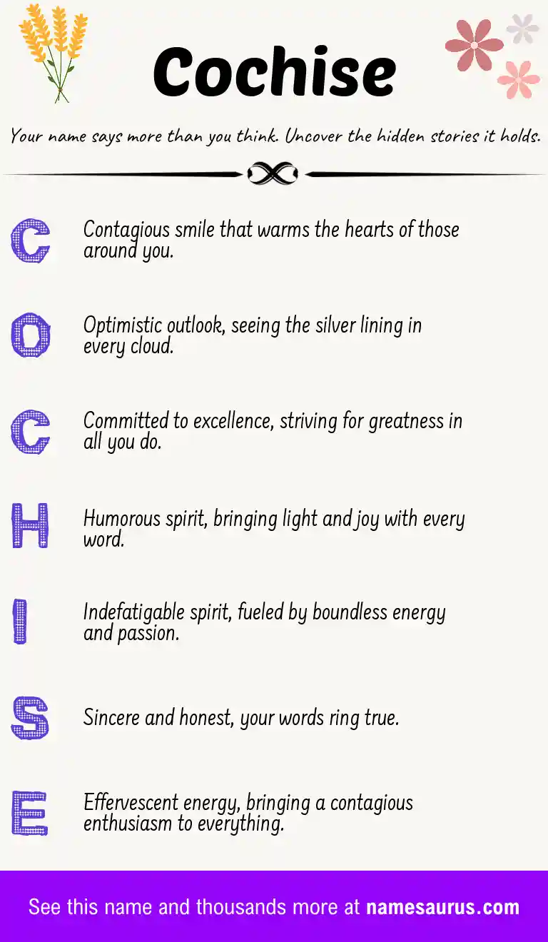 Acrostic poem about Cochise.