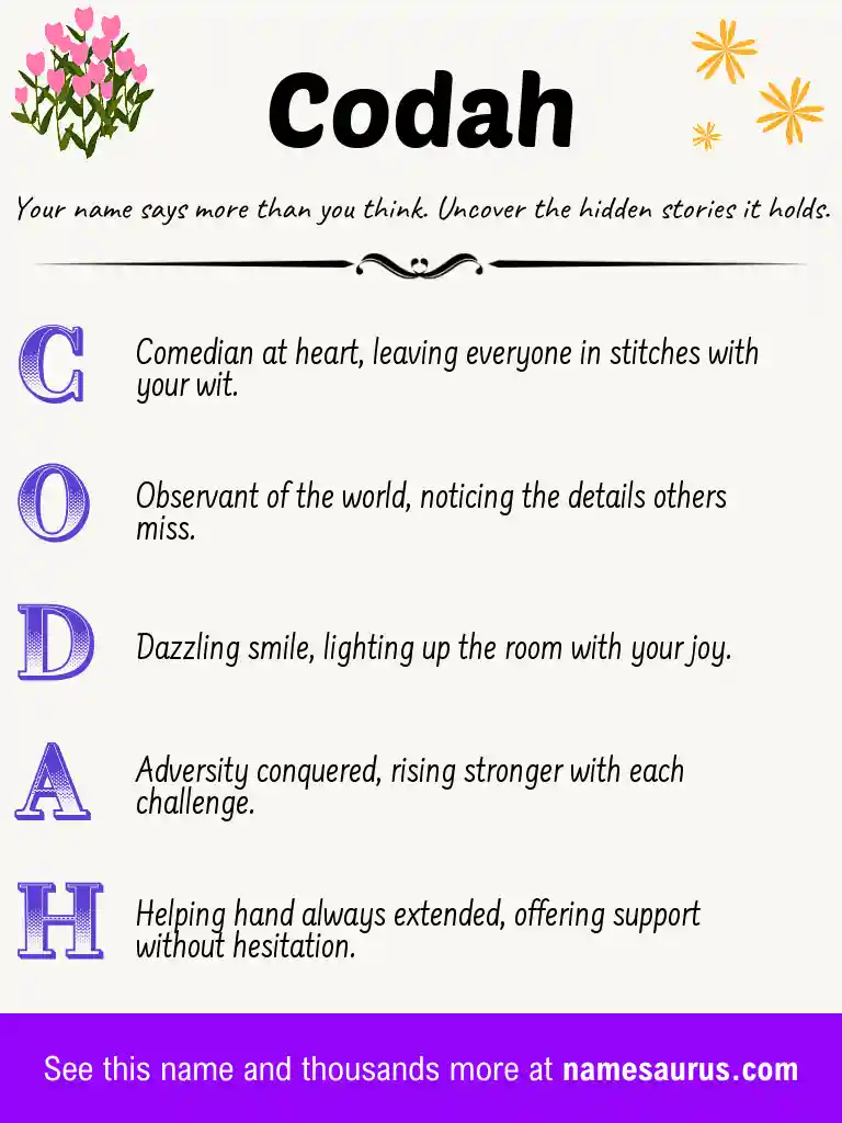 Acrostic poem about Codah.